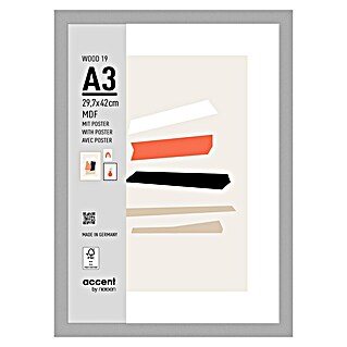 Accent Houten lijst Wood (A3/29,7 x 42 cm, Zilver)