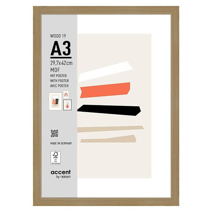 Accent Holzrahmen Wood (DIN A3/29,7 x 42 cm, Eiche) | BAUHAUS