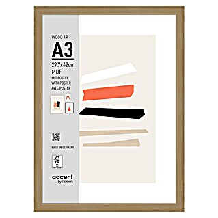 Accent Holzrahmen Wood (DIN A3/29,7 x 42 cm, Eiche)