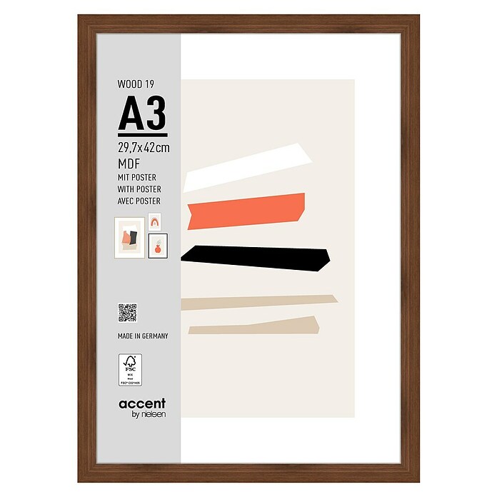 Accent Holzrahmen Wood (DIN A3/29,7 x 42 cm, Nussbaum) | BAUHAUS