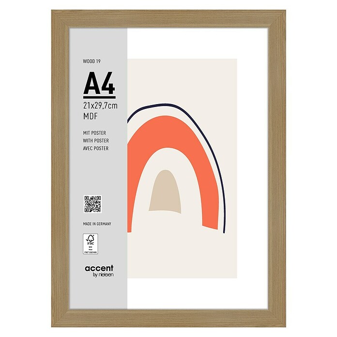 Accent Holzrahmen Wood (DIN A4/21 x 29,7 cm, Eiche) | BAUHAUS