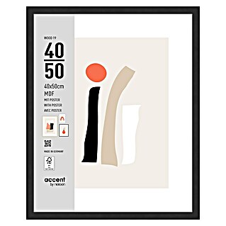 Accent Houten lijst Wood (40 x 50 cm, Zwart)