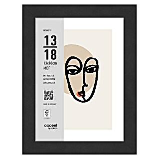Accent Houten lijst Wood (13 x 18 cm, Zwart)