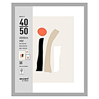 Accent Houten lijst Wood (40 x 50 cm, Zilver)