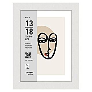 Accent Houten lijst Wood (13 x 18 cm, Wit)