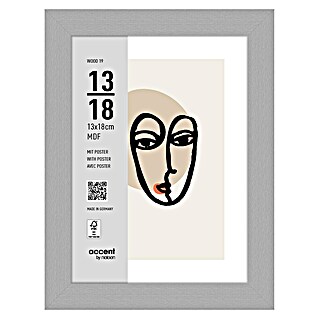 Accent Houten lijst Wood (13 x 18 cm, Zilver)