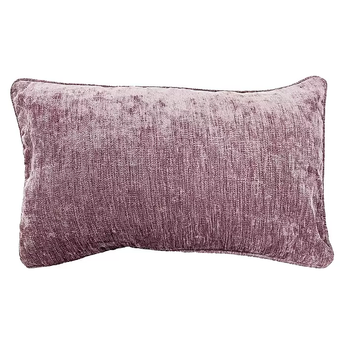 Kissen Lowy - Elderberry, 50 x 30 cm - Rechteckiges mauvefarbenes Dekokissen mit strukturierter Velouroberfläche.