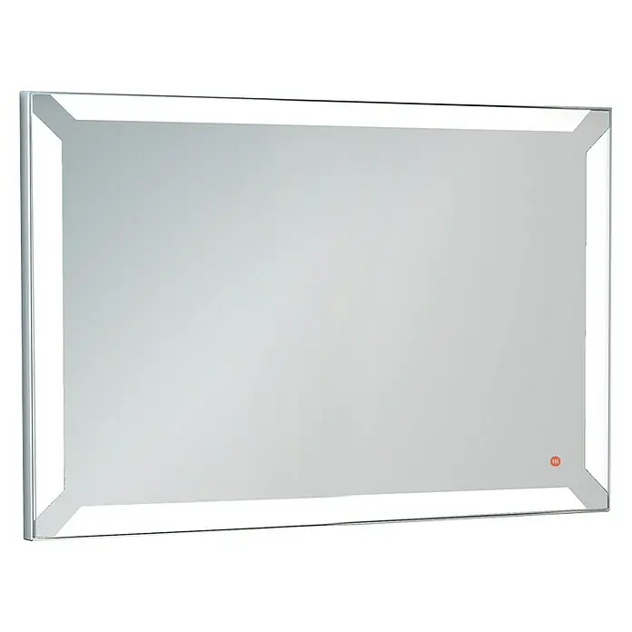 Camargue Espejo con luz Anouk - An x Al: 100 x 80 cm - Espejo rectangular iluminado con LED con bordes biselados para baño o vestidor.