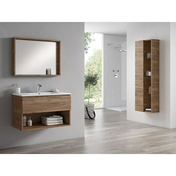 Mueble de lavabo Denia x 80 x 50 cm, Tabaco, Mate) | BAUHAUS