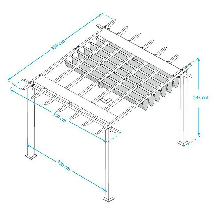 Paragon Outdoor Raffpavillon Florida350 x 350 cm, Braun Unknown