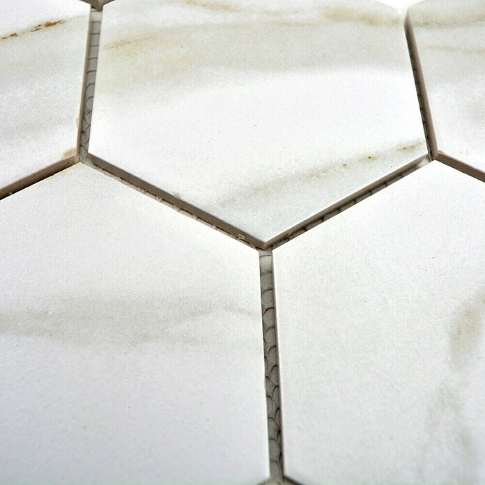 Mosaikfliese Hexagon CIM HX9 CT (25,6 x 29,5 cm, Beige/Braun/Weiß, Matt)