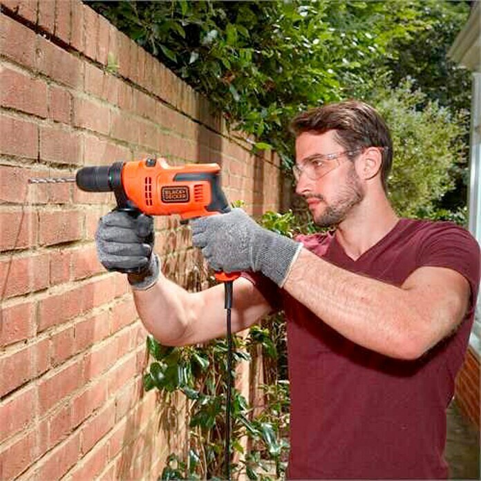 Black+Decker Taladro percutor BEH200 (500 W, 0 r.p.m. - 2.900 r.p.m.)