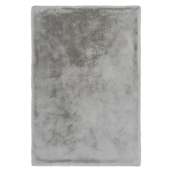 Fellteppich Happy - Silber, 330 x 240 cm, 100 % Polyester (Flor) - Grauer Teppich mit weicher Textur. Dieser Teppich verleiht jedem Raum ein Gefühl von Komfort und Wärme, dank seiner flauschigen Oberfläche.