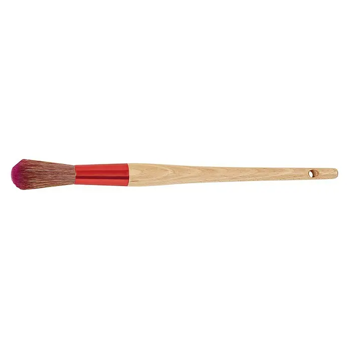 Pincel almendrado Cabolata morada - Tamaño pincel: 20, Tipo de cerdas: Combinación de cerdas artificiales y naturales, Madera - Un pincel con mango de madera, virola roja y cerdas rosas, ideal para trabajos de detalle finos y para aplicar polvo o rubor.