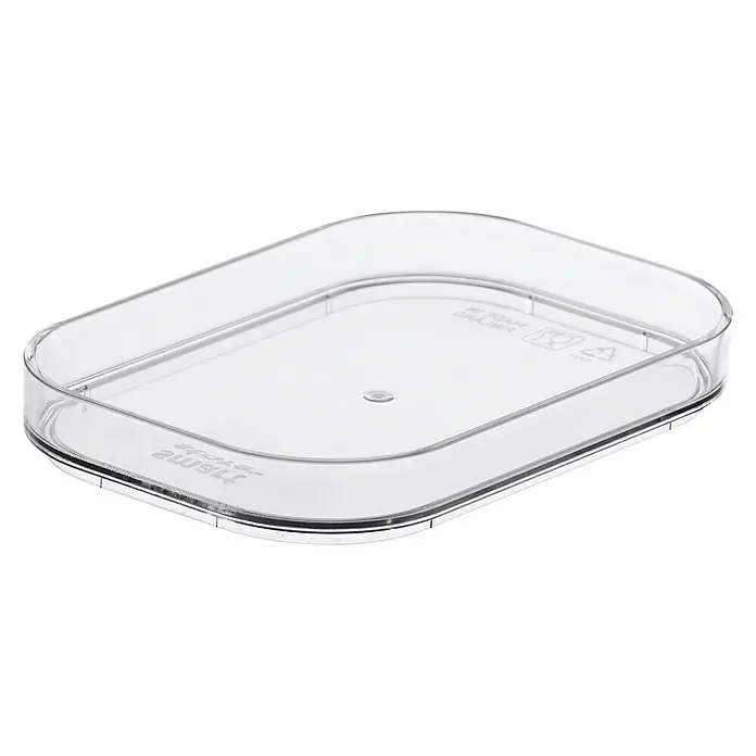 SmartStore Deckel Compact - L x B x H: 14,5 x 10 x 2 cm, Kunststoff, Transparent - Transparente rechteckige Frischhaltedose aus Kunststoff mit abgerundeten Ecken, ideal für die Aufbewahrung von Lebensmitteln.