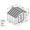 Palram Yukon Gerätehaus (257 x 307 x 252 cm, Grau, Mit Boden)