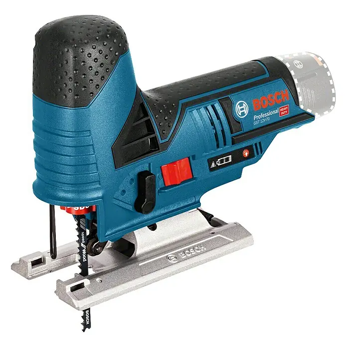 Bosch Professional Akku-Stichsäge GST 12V-70 L-Boxx - 12 V, Ohne Akku, Leerlaufhubzahl: 1.500 /min - 2.800 /min - Akkustichsäge Bosch Professional GST 12V-70, ein leistungsstarkes und handliches Werkzeug für präzise Holzarbeiten.