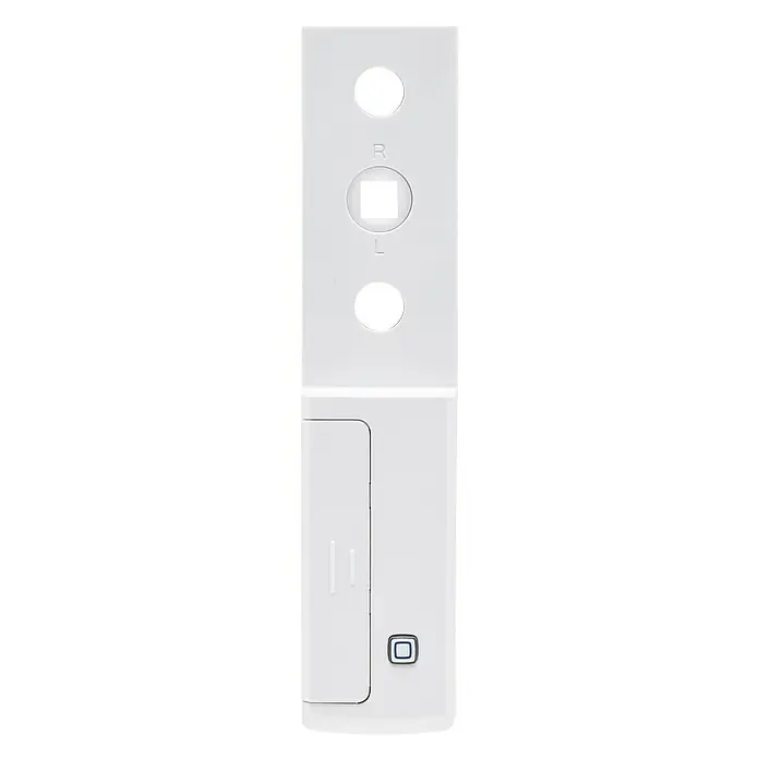 Homematic IP Fenstersensor HmIP-SRH - Weiß, 16 x 32 x 143 mm, Batteriebetrieben - Weiße Smart-Home-Gerätekomponente mit Löchern und Beschriftungen "R" und "L", ideal für die Integration in Ihr intelligentes Zuhause.