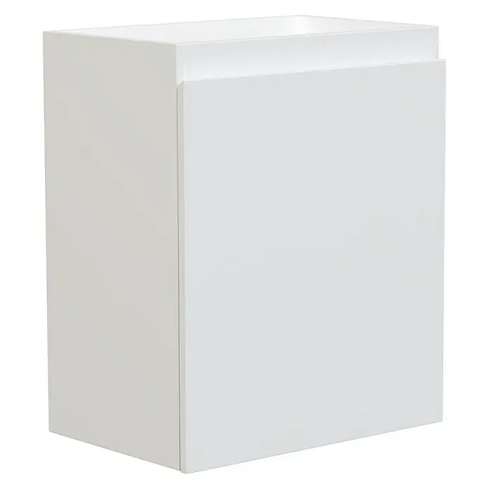 Camargue Espacio Waschtischunterschrank - 50 x 33 x 60 cm, Gama weiß matt - Moderne weiße Badezimmerkommode mit schlichtem Design und klaren Linien. Ideal für stilvolle Badezimmer.