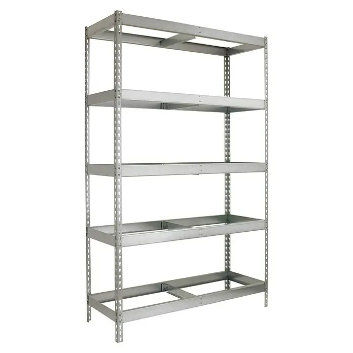 Simonrack Simonforte Estantería para cargas pesadas - Al x An x Pr: 200 x 240 x 60 cm, Número de baldas: 5 ud., Inserción, Galvanizado, Capacidad de carga por balda: 400 kg - Estantería metálica de cinco niveles. La estantería es robusta y proporciona un amplio espacio para almacenar diversos objetos.