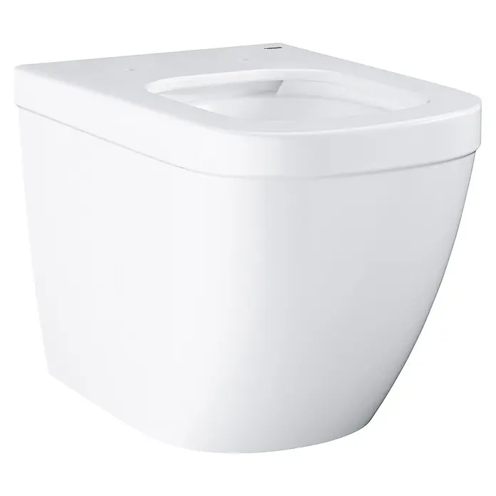 AquaSu 57226 2 Staande toiletset 7 cm, zonder spoelrand, verhoogd comfort toilet, inclusief wc-bril met softclosemechanisme, diepspoeler, horizontale afvoer, beige, spoelrandloos toilet van keramiek
