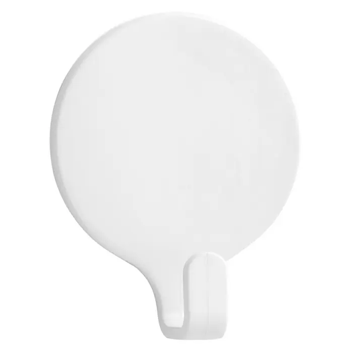 Inofix Colgador adhesivo 2170 - Blanco, 2 ud., Redonda - Gancho de pared blanco redondo individual. Ideal para colgar artículos ligeros en el baño o la cocina.