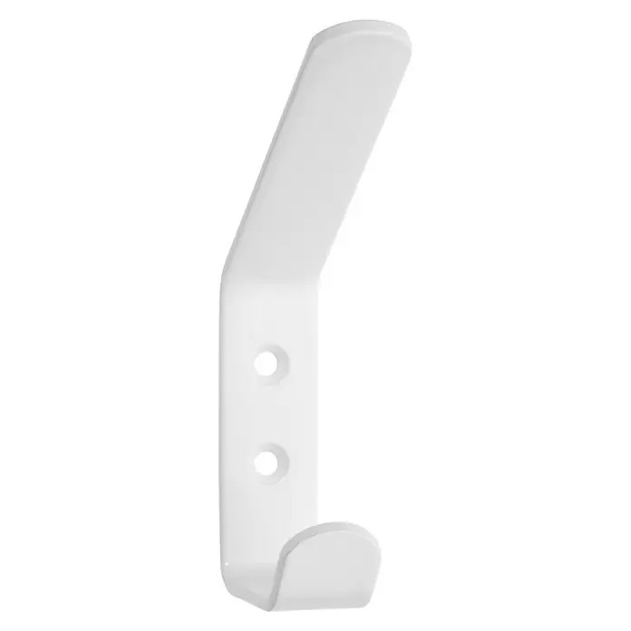 Inofix Gancho para colgar 3056 - An x Al: 2 x 11,6 cm, Blanco - Un colgador de pared blanco con dos orificios de montaje. Perfecto para colgar chaquetas, toallas o bolsos en pasillos.