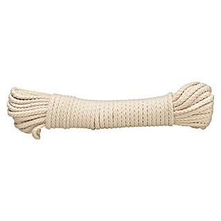 Cordel de algodón y poliéster DY2702890 (Ø x L: 4 mm x 20 m, Algodón, Beige, Trenzado (16 veces))