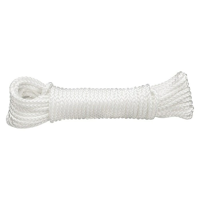 Cordel de poliamida DY2702868 (Ø x L: 4 mm x 20 m, Poliamida, Blanco, Trenzado (8 veces))