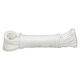 Cordel de poliamida DY2702868 (Ø x L: 4 mm x 20 m, Poliamida, Blanco, Trenzado (8 veces))