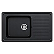 Carea Fregadero encastrable (86 x 50 cm, 1 cubeta, CAREAlith®, Negro)