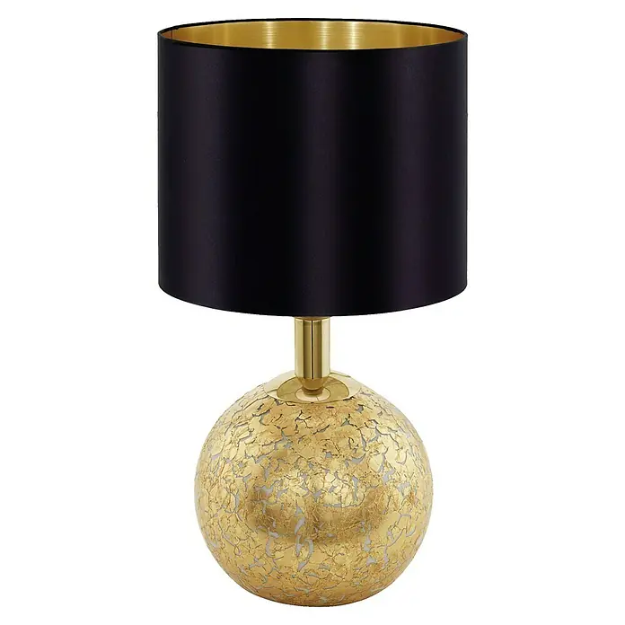 Tween Light Tischleuchte Gala - 40 W, Schwarz/Gold, G9 - Goldene Tischleuchte mit schwarzem Lampenschirm. Elegante Lampe für stimmungsvolle Beleuchtung im Raum.