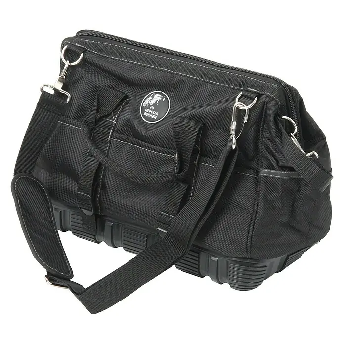 Hepco & Becker Werkzeugtasche Polytex 5853 - Polyester, L x B x H: 230 x 440 x 320 mm - Schwarze Werkzeugtasche von Hepco & Becker mit Schultergurt und robustem Boden. Ideal für Handwerker, die Wert auf Qualität legen.