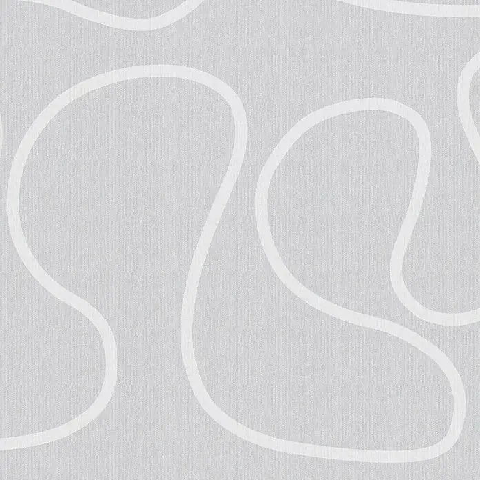 Estor enrollable Roll-up Scene - An x Al: 120 x 180 cm, Duna blanca, Unicolor - Patrón de pared abstracto gris con líneas curvas blancas, creando un aspecto moderno y elegante para cualquier habitación.