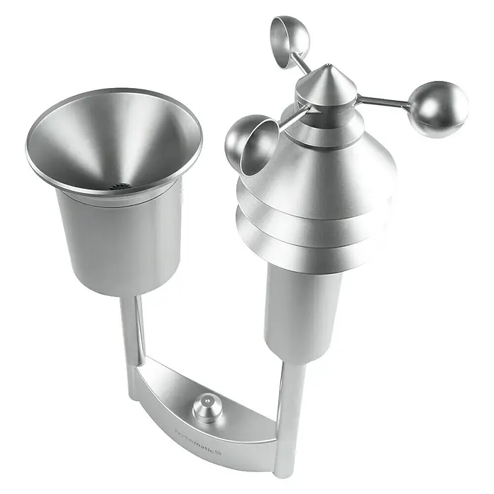 Homematic IP Funk-Wettersensor HmIP-SWO-PL - Batteriebetrieben, 15 x 35 x 53 cm, Edelstahl - Wetterstation: Präzise Messung von Niederschlag und Windgeschwindigkeit für Ihr Zuhause. Hochwertige Sensoren für zuverlässige Daten.