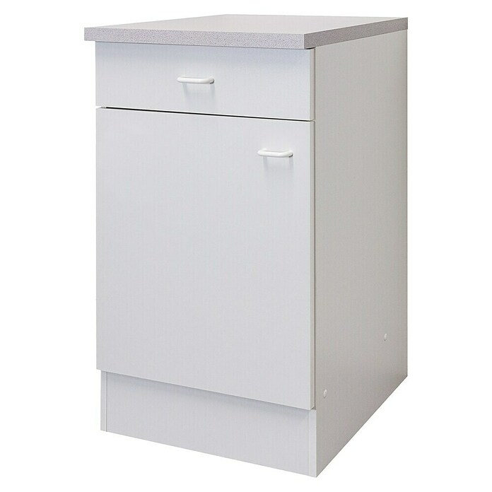 Flex-Well Rapido Unterschrank (47 x 50 x 85 cm, Dekor Front: Weiß, Dekor Korpus: Weiß)