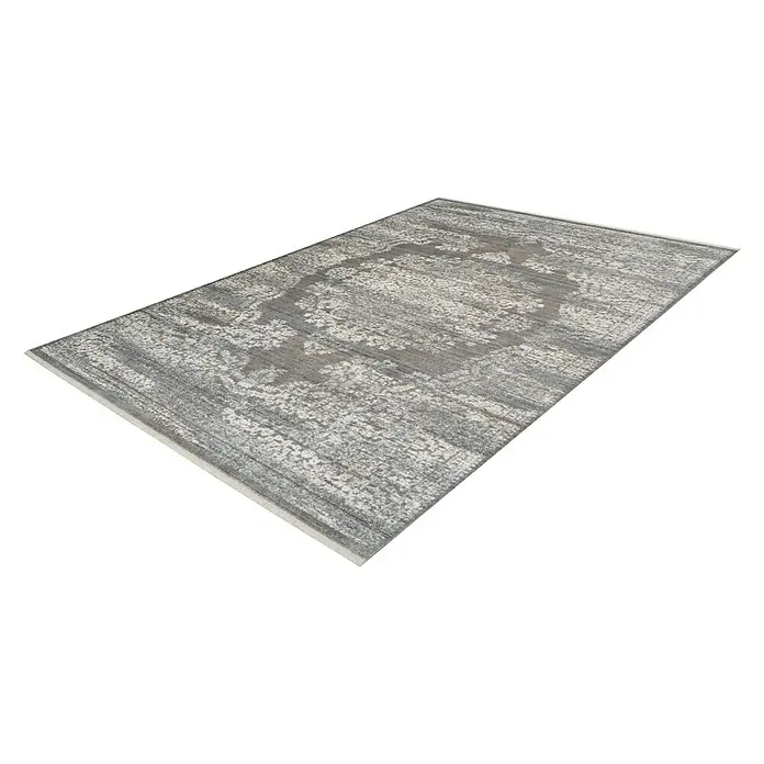 Kayoom Kurzflorteppich Baroque - Braun, 290 x 200 cm, 100 % Polyester - Grauer Teppich mit abstraktem Muster. Der Teppich hat ein elegantes Design und ist ideal für moderne Wohnräume.