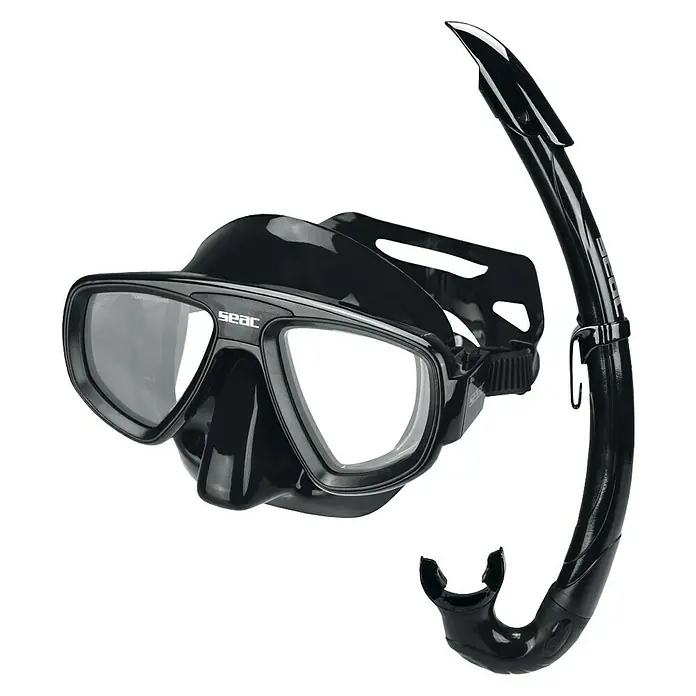 Seac Sub Set de buceo Extreme - Apto para: Adultos, Plástico, Negro - Juego de máscara y snorkel de buceo negro, ideal para aventuras submarinas y visión clara al bucear.