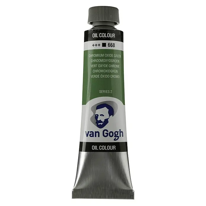 Talens Van Gogh Pintura al óleo - Verde óxido de cromo, 40 ml, Tubo - Pintura al óleo "Verde óxido de cromo" de Van Gogh, Serie 2. Alta calidad para artistas, perfecta para cuadros vibrantes y duraderos.