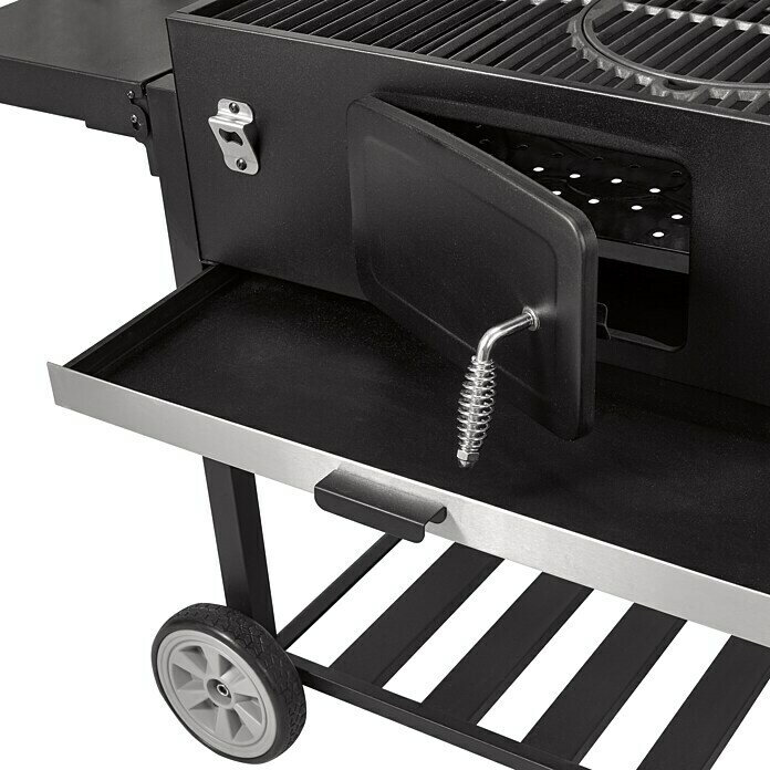 Kingstone KMS Smoker Black Angus XXLMit Rollwagen, Hauptgrillfläche: 70 x 43,5 cm Unknown