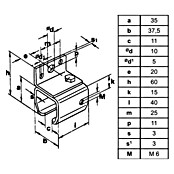 HBS Betz Wandmuffe Typ 10 (Stahl, Länge: 60 mm)