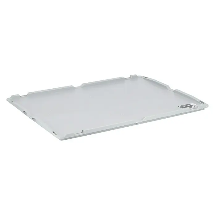 Surplus Systems Deckel - Passend für: Surplus Systems Euronormbox 80 x 60 cm, L x B: 80 x 60 cm - Ein grauer Behälterdeckel aus Kunststoff, ideal zum Abdecken und Schützen von Lagerbehältern oder Kisten.