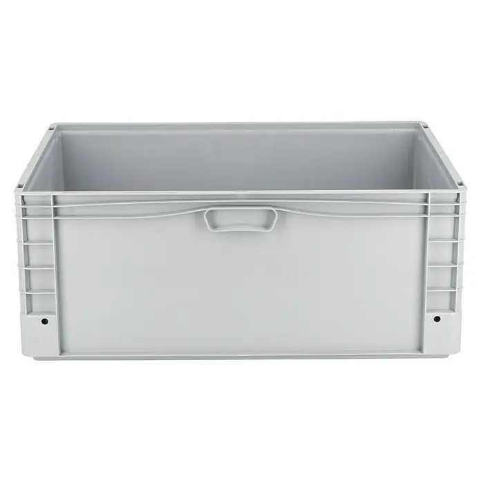Surplus Systems Eurobox - L x B x H: 80 x 60 x 32 cm, Kunststoff, Grau - Eine graue Kunststoffbox mit Griffen zur Aufbewahrung und zum Transport von Gegenständen. Robust und vielseitig einsetzbar.