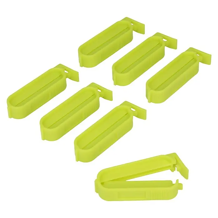 Metaltex Clips - 7 Stk., L x B x H: 6 x 1,2 x 1,2 cm - Mehrere gelbgrüne Chipstüten-Clips aus Kunststoff, die Lebensmittel frisch halten. Ideal für die Küche, um geöffnete Verpackungen wieder zu verschließen.
