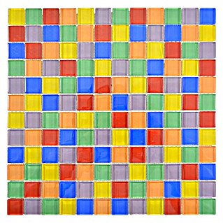 Mosaikfliese Quadrat Crystal XCM 8SE01 (30 x 30 cm, Mehrfarbig, Glänzend)