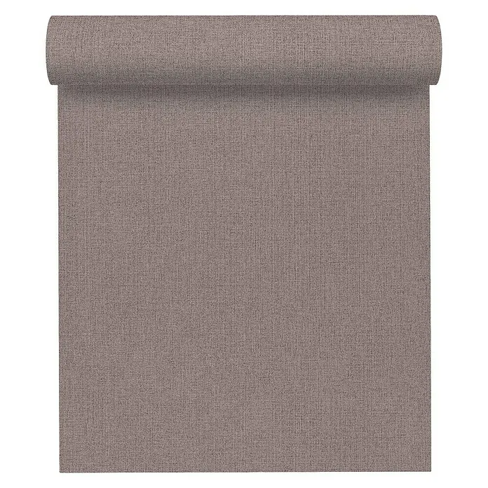 A.S. Création Hygge Vliestapete - Braun, Uni, 10,05 x 0,53 m - Nahaufnahme einer braunen Tapetenrolle mit subtiler Textur, ideal für die Wandgestaltung und Inneneinrichtung.