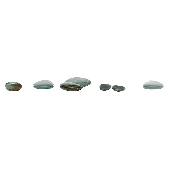 Cenefa para baldosas Piedra - 60 x 6 cm, Multicolor - Fila de piedras pulidas y lisas, ideales para la relajación o la meditación, con diversos colores y texturas.