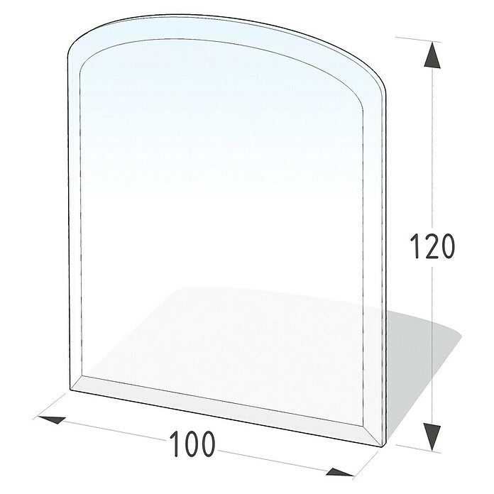 Lienbacher Glasbodenplatte (100 x 120 cm, Segmentbogen)