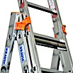 Krause Monto Sprossen-Mehrzweckleiter (Arbeitshöhe: 7,65 m, 3 x 10 Sprossen, Treppenfunktion, Aluminium)