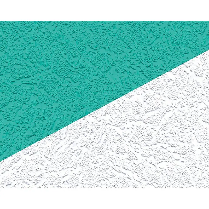 Atlantis Design Vliestapete Flächenputz II - Weiß, Uni, 10,05 x 0,53 m - Grün-weiße Textur mit gepunktetem Muster. Ideal für Wandgestaltung oder kreative Projekte mit interessanter Oberflächenstruktur.